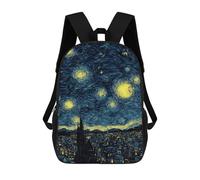 sinyumoney Starry Night Cityscape Art Print -1 Mochila Escolar Impresa En 3D 17inch Mochila Escolar Infantil Mochilas De Viaje Mochila Informal De Moda Para Niños Y Estudiantes