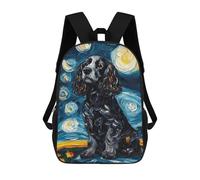 sinyumoney Starry Night Cocker Spaniel Art Print -4 Mochila Escolar Infantil De 17 Pulgadas, Mochila Escolar Impresa En 3D Para Niños De Primaria Y Secundaria