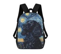 sinyumoney Starry Night Cocker Spaniel Art Print-6 Mochila Escolar Infantil Impresa En 3D Para Niños, Mochila De Viaje De Alta Capacidad, Mochilas Para Libros De 17 Pulgadas Para Niños