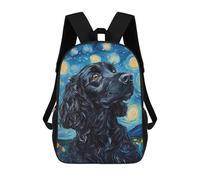 sinyumoney Starry Night Cocker Spaniel Art Print Mochila Escolar Para Institutos De Secundaria Mochila Informal - Perfecta Para Viajes, Trabajo Y Uso Diario 17inch
