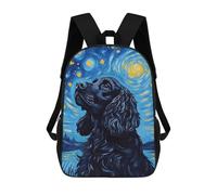 sinyumoney Starry Night Cocker Spaniel Art Print Mochilas Escolares Para La Escuela Secundaria, Preparatoria, Universidad Y Viajes Para Hombres, Mujeres Y Adolescentes 17inch