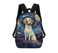 sinyumoney Starry Night Dog Art Print 17inch Mochila Escolar Impresa En 3D Para Niños, Mochila Escolar Informal De Moda, Mochilas De Viaje Para Niños Y Estudiantes.