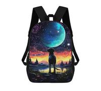sinyumoney Starry Night Dog Mochila Escolar Grande Resistente Al Agua Para Portátil Para La Escuela/trabajo/viajes 17inch