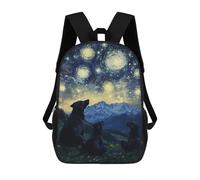 sinyumoney Starry Night Dogs Mochila Escolar Resistente Al Agua - Perfecta Para Viajes, Trabajo Y Uso Diario 17inch