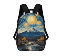 sinyumoney Starry Night Fuji Mount Mochilas Para Niños Mochila Escolar Mochila Escolar Impresa En 3D Para Niños Estudiantes De Primaria Y Secundaria 17inch