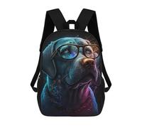 sinyumoney Starry Night Glasses Dog Art Print Mochila Escolar, De Viaje, Universitaria, Para El Campus, Para Actividades Al Aire Libre Y Deportes 17inch
