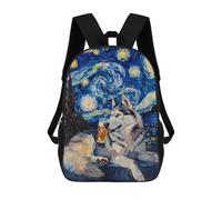 sinyumoney Starry Night Husky with Beer -1 Mochila Escolar, Bolso De Negocios, Bolso Para Portátil Resistente Para Niñas Y Adolescentes 17inch