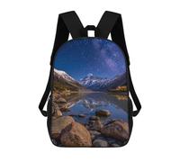 sinyumoney Starry Night Mountain Reflections -1 Mochila Escolar Secundaria Informal Para Viajes, Mochilas Para La Escuela Secundaria, Para Acampar, Aventuras Al Aire Libre Y Viajes Diarios 17inch