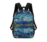 sinyumoney Starry Night Mountain Reflections -3 Mochila Escolar Secundaria Informal Para Viajes, Mochilas Para La Escuela Secundaria, Para Acampar, Aventuras Al Aire Libre Y Viajes Diarios 17inch
