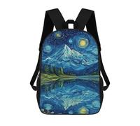 sinyumoney Starry Night Mountain Reflections -4 Mochila Escolar Resistente Al Agua, Mochila De Viaje, Bolsa Para Computadora - Perfecta Para Viajes, Trabajo Y Uso Diario 17inch