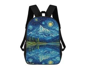 sinyumoney Starry Night Mountain Reflections -4 Mochila Escolar Resistente Al Agua, Mochila De Viaje, Bolsa Para Computadora - Perfecta Para Viajes, Trabajo Y Uso Diario 17inch