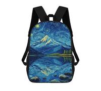 sinyumoney Starry Night Mountain Reflections -5 Mochila Escolar Resistente Al Agua, Mochila Escolar De Negocios Para Hombres/mujeres 17inch