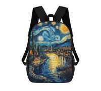 sinyumoney Starry Night Over Town Mochila Escolar Ligera Para Aeropuerto, Estudiantes Universitarios, Mochila Para Adolescentes, Chicas, Chicos, Mujeres Y Hombres 17inch
