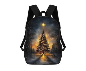 sinyumoney Starry Night Serenity Illuminated Christmas Tree Mochila Escolar Grande Resistente Al Agua Para Portátil Para Niños/niñas/adolescentes 17inch
