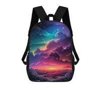 sinyumoney Starry Night Sky with Moon Mochila Escolar Infantil De 17 Pulgadas Con Estampado 3D, Mochila Moderna Para Niños, Mochilas De Viaje, Bolsas Para Libros, Mochila Escolar Infantil