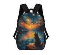 sinyumoney Starry Night Sunset Cat Mochila De Negocios Resistente Para Portátil Para La Escuela/trabajo/viajes 17inch