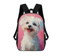 sinyumoney Starry Night Voleibol Schultaschen Waterproof Schultasche Business-Rucksack für Campus Outdoor Reisen Sport, Happy Cute Dog, 17"