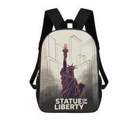 sinyumoney Statue of Liberty Illustration Mochila Escolar Infantil Impresa En 3D, Mochila Informal De Moda Para Niños, Mochila De Viaje De Alta Capacidad Para Libros Para Niños 17inch