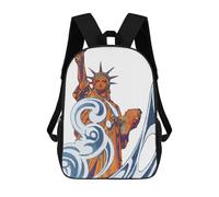 sinyumoney Statue of Liberty Mochilas De Moda Impresas En 3D 17inch Mochila Escolar Informal Para Niños De Primaria Y Secundaria