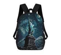 sinyumoney Statue of Liberty Night Sky Mochila Escolar Impresa En 3D Mochila Escolar De Moda Para Niños Mochilas Para Niños Estudiantes De Secundaria 17inch
