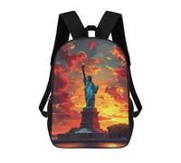 sinyumoney Statue of Liberty Sunset 17inch Mochilas Escolares Impresas En 3D, Mochilas Escolares De Moda Para Niños De Primaria Y Secundaria