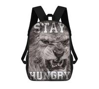sinyumoney Stay Hungry Lion Motivate Mochila Escolar, Secundaria, Preparatoria, Universidad, Mochila De Viaje Para El Campus, Viajes Al Aire Libre, Deportes 17inch