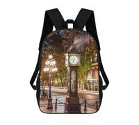 sinyumoney Steam Clock Vancouver Mochila Escolar, Mochila De Viaje Para La Universidad, Mochilas Para Acampar, Aventuras Al Aire Libre Y Viajes Diarios 17inch