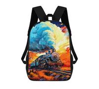 sinyumoney Steam Train Landscape Digital Art Mochila Escolar Infantil Impresa En 3D Para Niños, Mochila De Viaje De Alta Capacidad, Mochilas Para Libros De 17 Pulgadas Para Niños