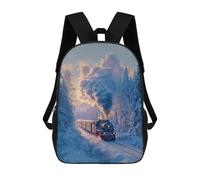 sinyumoney Steam Train Winter Landscape Mochila Escolar, Bolso De Negocios, Bolso Para Portátil Resistente Para Niñas Y Adolescentes 17inch