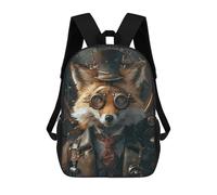 sinyumoney Steampunk Animal Fox Mochila Escolar Para Niños De 17 Pulgadas, Mochila Informal De Viaje Para Niños Y Niñas, Mochila De Gran Capacidad Para El Día A Día 17inch