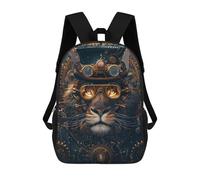 sinyumoney Steampunk Animal Lion Mochila Escolar Informal Para El Día A Día, Ideal Para El Trabajo, El Colegio, El Camping, Las Aventuras Al Aire Libre Y Los Viajes Diarios 17inch