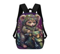 sinyumoney Steampunk Bear Motorcycle Art Print Mochila Escolar Infantil De 17 Pulgadas Con Estampado 3D, Mochila Moderna Para Niños, Mochilas De Viaje, Bolsas Para Libros, Mochila Escolar Infantil