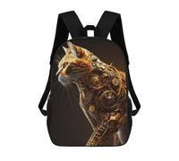 sinyumoney Steampunk Cat Artwork Mochilas Para Niños Y Estudiantes, Mochilas Escolares Impresas En 3D, Mochilas Para Estudiantes De Primaria Y Secundaria Para Niños Y Niñas 17inch