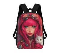 sinyumoney Steampunk Cat Hoodie with Goggles-1 Mochila Escolar Infantil Impresa En 3D Para Niños, Mochila De Viaje De Alta Capacidad, Mochilas Para Libros De 17 Pulgadas Para Niños