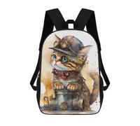 sinyumoney Steampunk Cat Mochila Escolar Para Niñas Mochila Impermeable Mochila Informal De Día Mochila Ligera Para Niño Y Niña Mochila Escolar 17inch