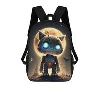 sinyumoney Steampunk Cat Moon-2 Mochilas Para Niños Mochila Escolar Mochila Escolar Impresa En 3D Para Niños Estudiantes De Primaria Y Secundaria 17inch