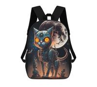 sinyumoney Steampunk Cat Moon-4 Mochila Escolar Mochilas Escolares Para Niñas Y Niños Mochila Con Bolsillo Mochila Escolar De Moda Para Niños 17inch