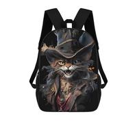 sinyumoney Steampunk Cat Portrait Mochila Infantil, Mochila Escolar De Gran Capacidad Para Estudiantes, Mochila Para Libros, Mochila Para Niños, Niñas, Adultos Y Adolescentes 17inch