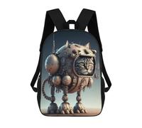 sinyumoney Steampunk Cat Robot Mochilas Para Niños Mochila Escolar Mochila Escolar Impresa En 3D Para Niños Estudiantes De Primaria Y Secundaria 17inch