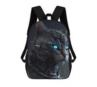 sinyumoney Steampunk Cat with Blue Eyes Mochila Escolar Infantil Impresa En 3D Para Niños, Mochilas De Viaje, Bolsas Para Libros Para Niños Estudiantes De Primaria 17inch