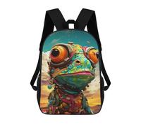 sinyumoney Steampunk Chameleon Art Print-2 Mochila Escolar Impresa En 3D 17inch Mochila Escolar Infantil Mochilas De Viaje Mochila Informal De Moda Para Niños Y Estudiantes