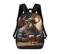 sinyumoney Steampunk Craft Beer Ox Mochila Escolar De 17 Pulgadas Impresa En 3D Mochilas Infantiles Mochila Genial Impresa En 3D Para Niños De Primaria Y Secundaria