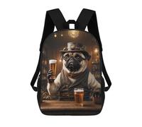sinyumoney Steampunk Craft Beer Pug Mochila Escolar Impresa En 3D Mochilas Informales Para Niños Mochila Escolar Impresa En 3D Para Niños De Primaria Y Secundaria 17inch