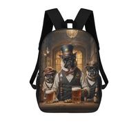 sinyumoney Steampunk Craft Beer Pugs Mochila Escolar Infantil Impresa En 3D, Mochila Informal De Moda Para Niños, Mochila De Viaje De Alta Capacidad Para Libros Para Niños 17inch