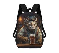 sinyumoney Steampunk Craft Beer Rhino Mochila Ligera Para La Escuela, Mochila Escolar, Mochila Para La Universidad Para Niñas Y Adolescentes 17inch