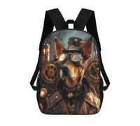 sinyumoney Steampunk Dog Doberman Mochilas Para Niños Mochila Escolar Mochila Escolar Impresa En 3D Para Niños Estudiantes De Primaria Y Secundaria 17inch