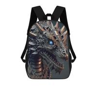 sinyumoney Steampunk Dragon Head Sculpture Mochilas Para Niños Mochila Escolar Mochila Escolar Impresa En 3D Para Niños Estudiantes De Primaria Y Secundaria 17inch