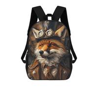 sinyumoney Steampunk Fox Animal Mochila Infantil Para Niñas, Mochila Escolar 3D, Mochila Para Niños Pequeños, Mochila Informal De Día, Mochila Escolar De Moda 17inch