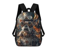 sinyumoney Steampunk French Bulldog Mochila Infantil, Mochila Escolar Para Niños, Mochila Escolar Infantil Con Estampado 3D De Dibujos Animados, Mochila De Gran Capacidad Para Niños Y Niñas 17inch