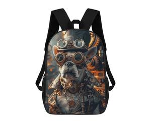 sinyumoney Steampunk French Bulldog Mochila Infantil, Mochila Escolar Para Niños, Mochila Escolar Infantil Con Estampado 3D De Dibujos Animados, Mochila De Gran Capacidad Para Niños Y Niñas 17inch